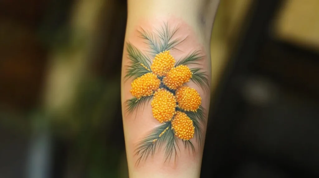 tatouage mimosa