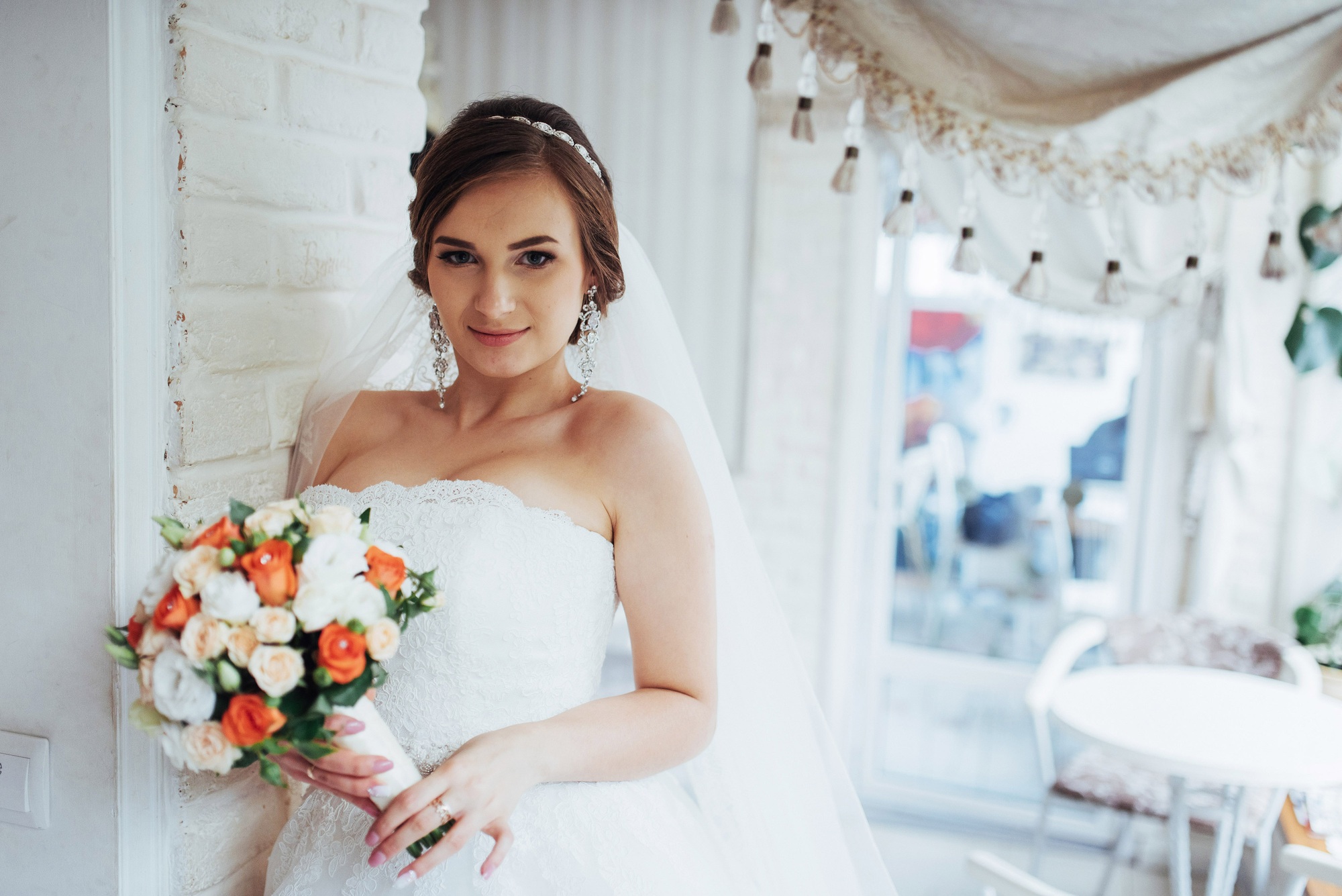 portrait of a beautiful girl in wedding day
