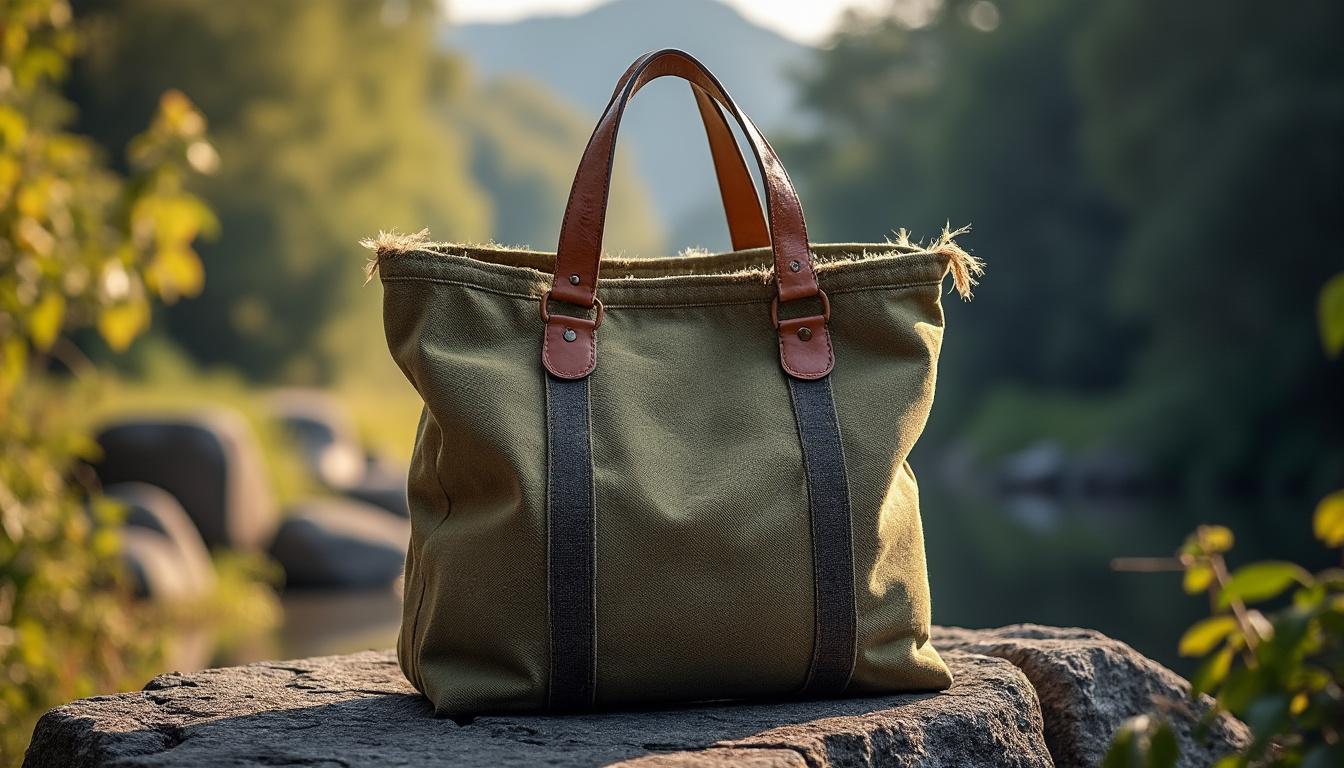 découvrez notre cabas en toile militaire upcyclée, l'accessoire tendance et durable parfait pour les éco-conscients. alliez style et engagement écologique au quotidien !