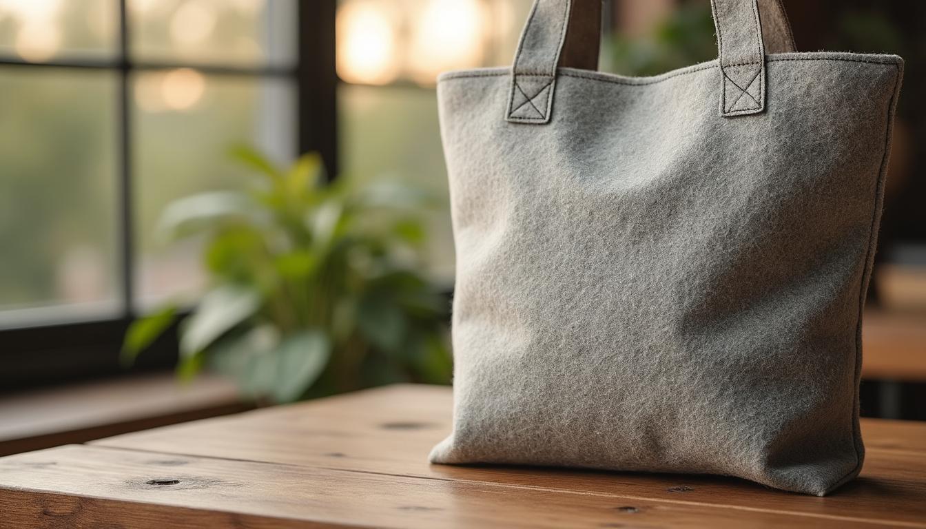 découvrez le sac cabas en feutre de laine, un accessoire tendance et écoresponsable qui allie style et durabilité. parfait pour les fashionistas soucieuses de l’environnement !