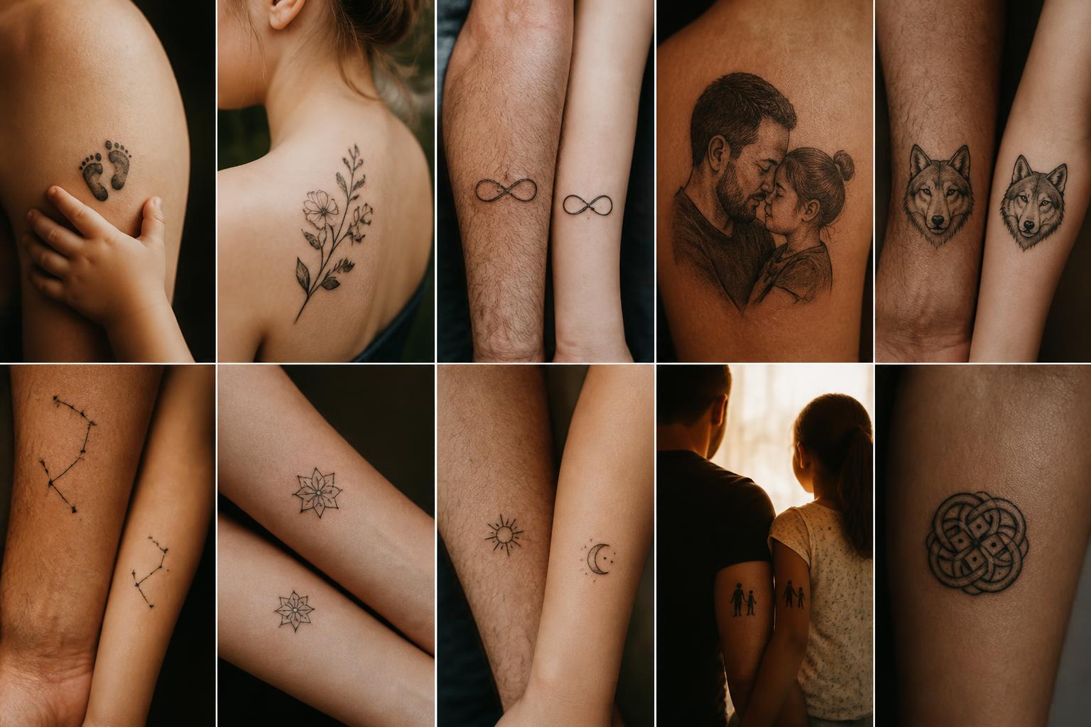 découvrez 10 styles de tatouages père-fille uniques qui symbolisent et racontent votre histoire d'amour et de complicité à travers des dessins significatifs.