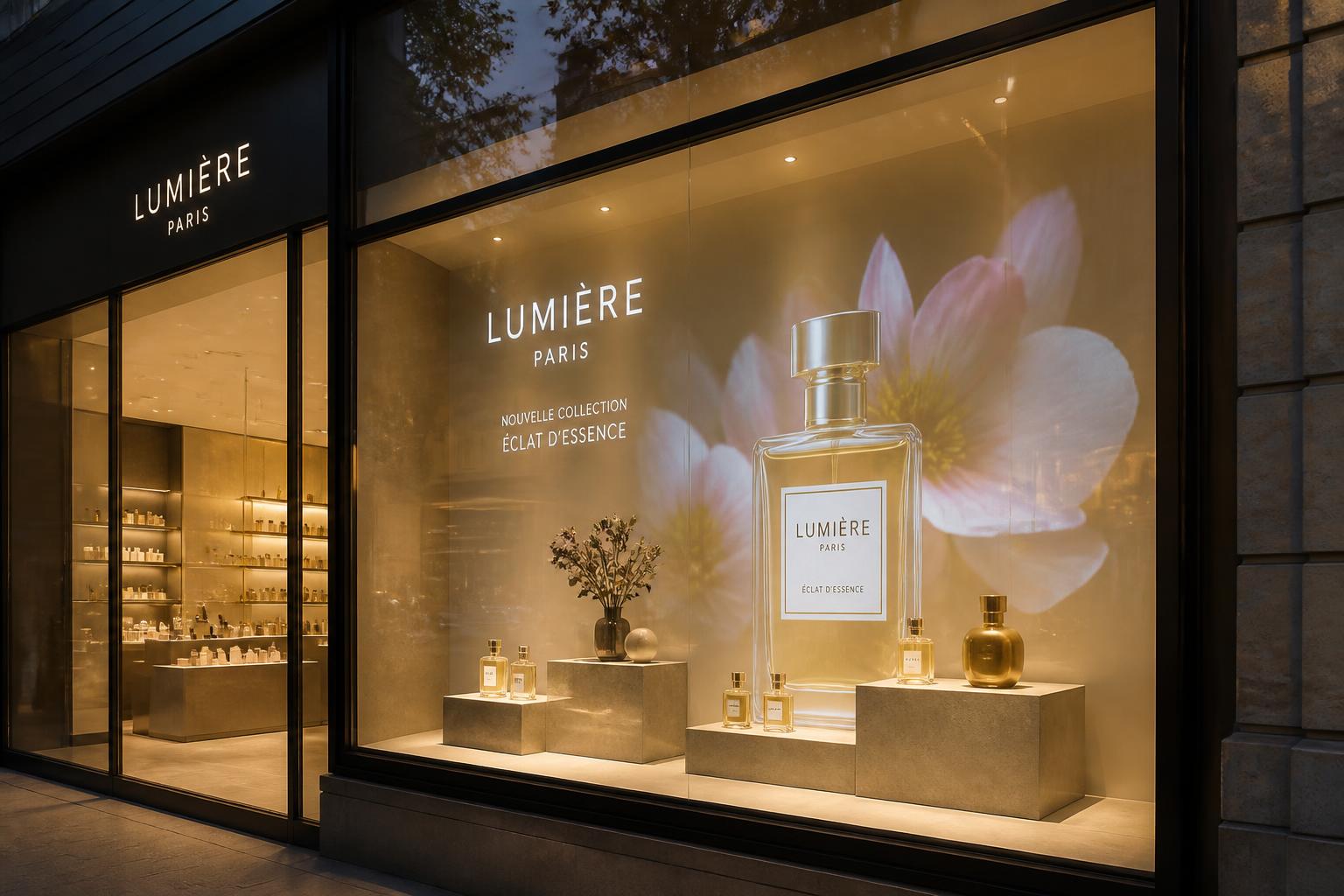 découvrez une vitrine élégante grâce à la projection discrète rendue possible par le vidéoprojecteur epson, alliant design raffiné et technologie innovante pour sublimer vos présentations.