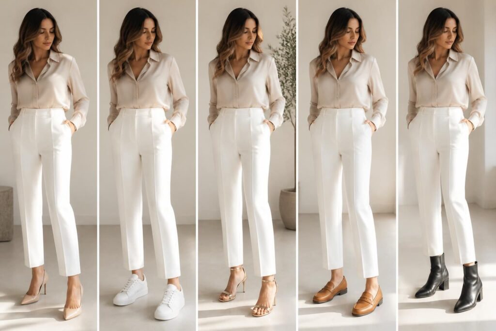 découvrez comment associer parfaitement vos chaussures avec un pantalon blanc pour femme grâce à nos conseils mode et sélections tendances pour un look élégant et harmonieux.