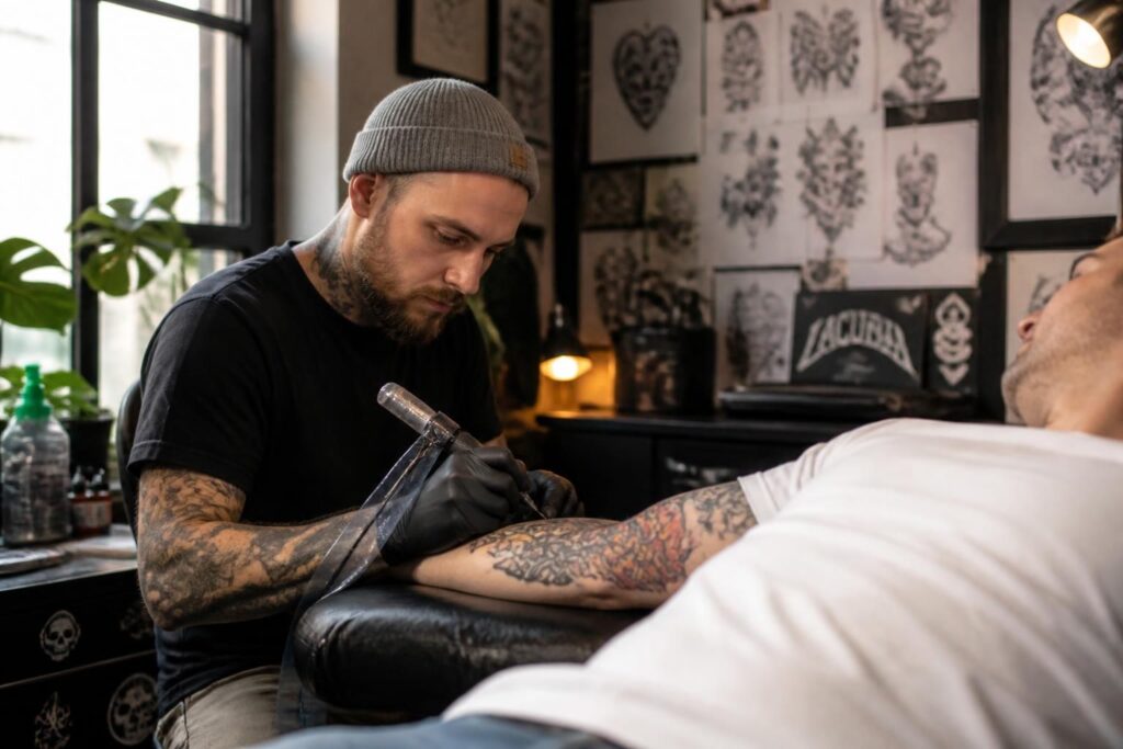découvrez comment un design personnalisé, réalisé par un tatoueur à bergerac, peut transformer votre tatouage en une œuvre unique et pleine de sens.