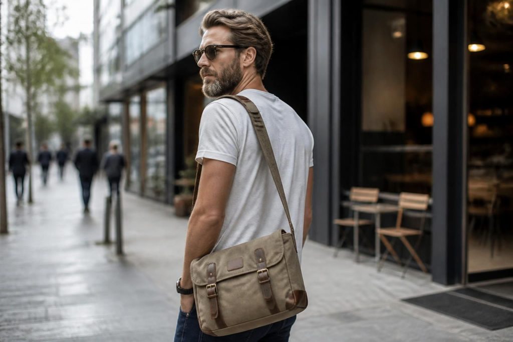 découvrez la besace homme en toile, l'accessoire idéal alliant fonctionnalité et style urbain décontracté pour un look moderne et pratique au quotidien.
