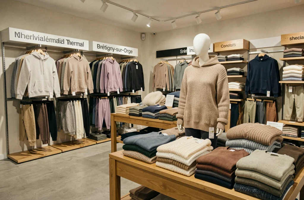 Rayon femme de Damart à Brétigny-sur-Orge avec des vêtements confortables et thermiques, pulls chauds et sous-vêtements techniques