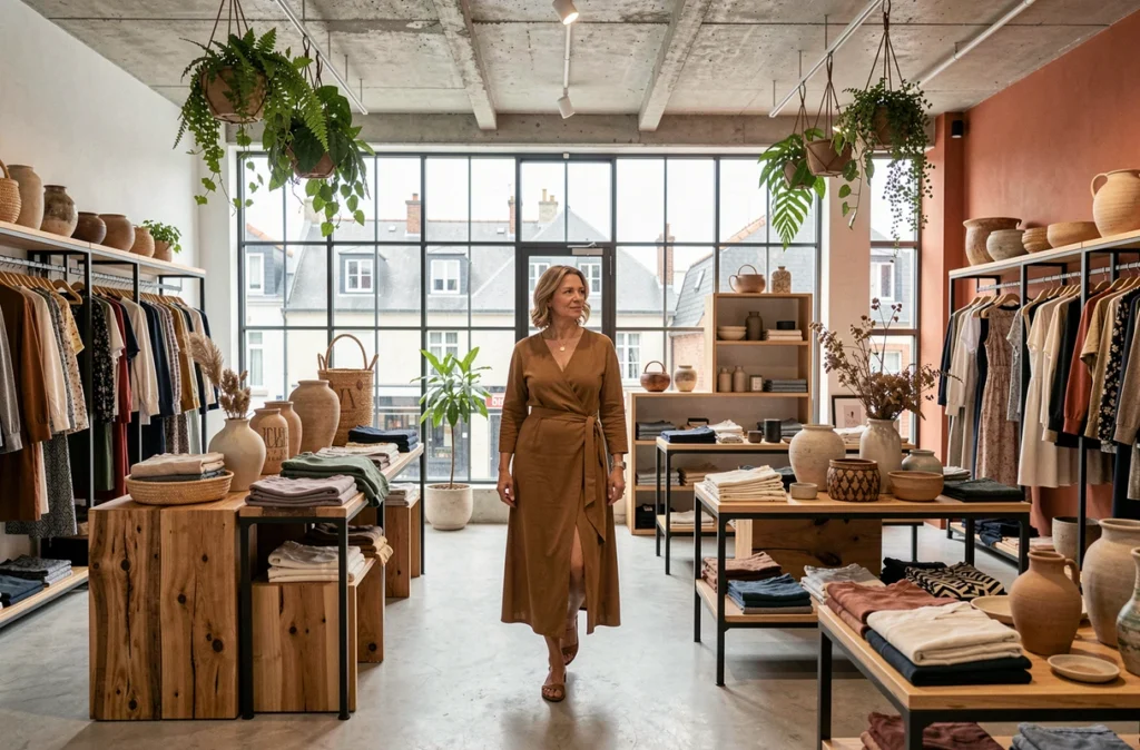 La Base 22, concept store de mode en Côtes-d'Armor, intérieur soigné mêlant vêtements féminins et objets lifestyle